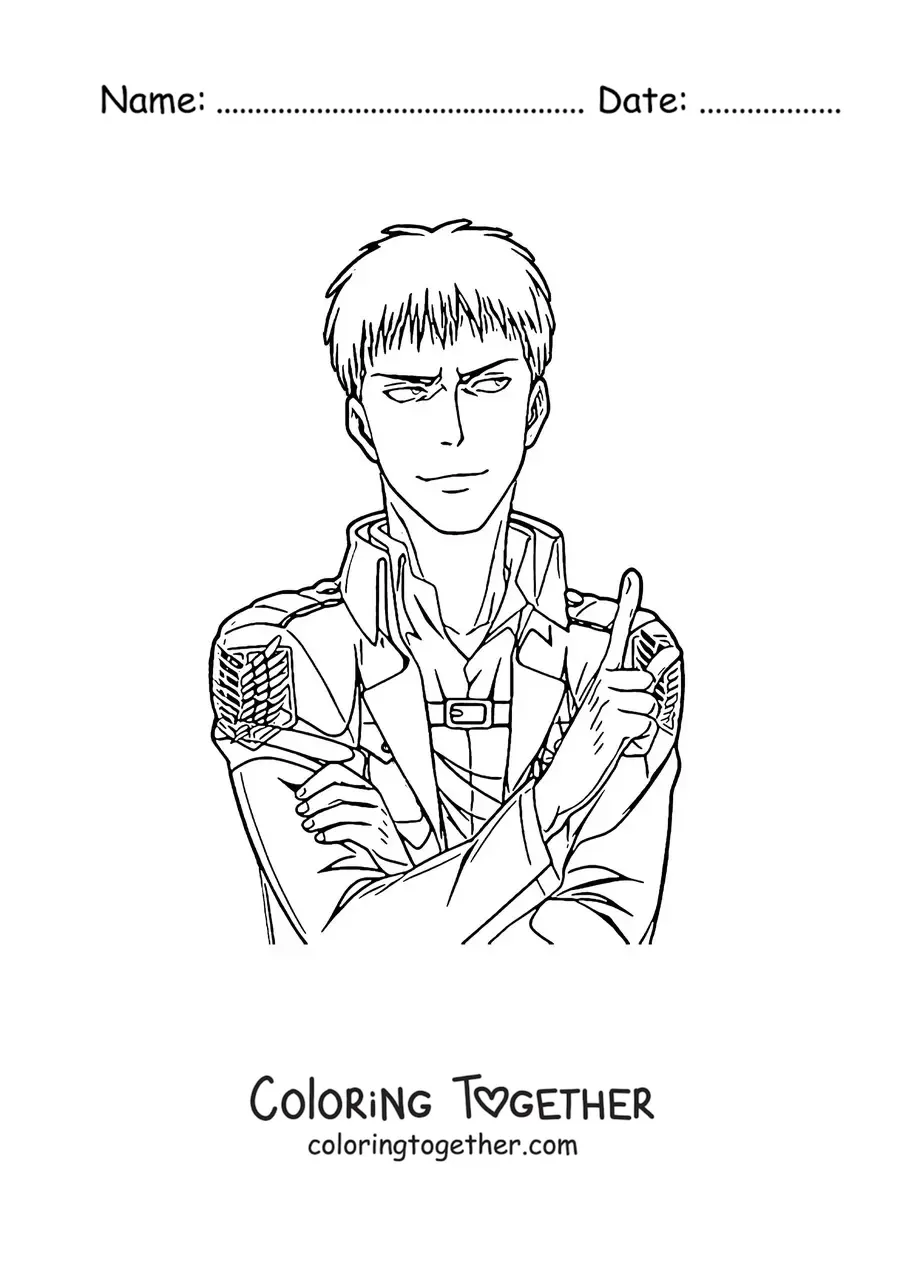Coloring page of Reiner from Attack On Titan
