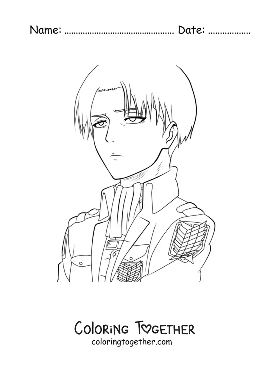 Coloring page of Levi Ackerman from Attack On Titan