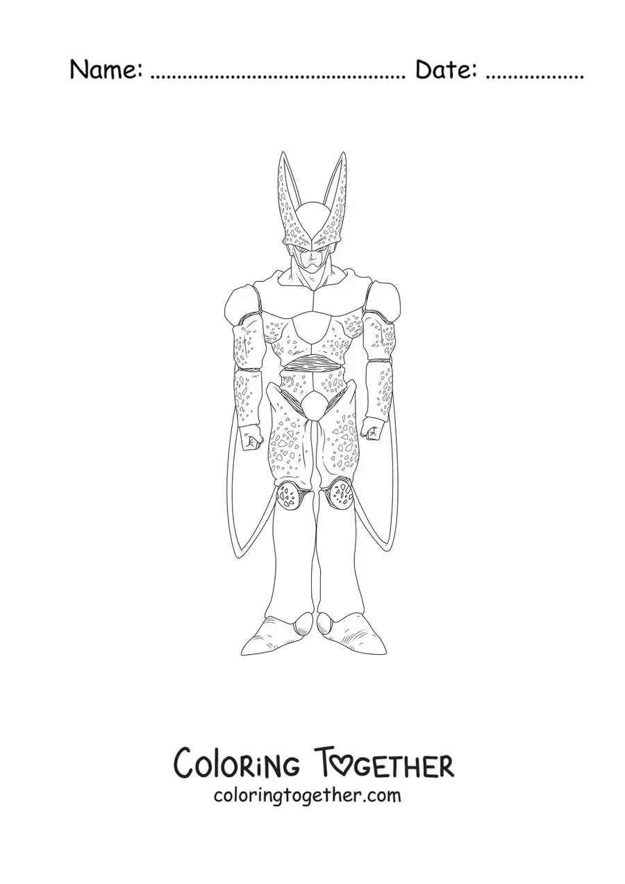 Coloring page of Cell from Dragon Ball