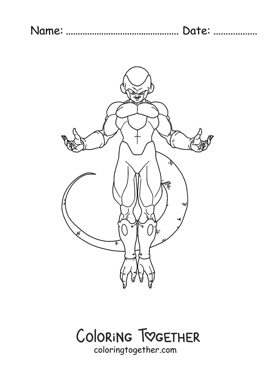 Coloring page of Frieza from Dragon Ball