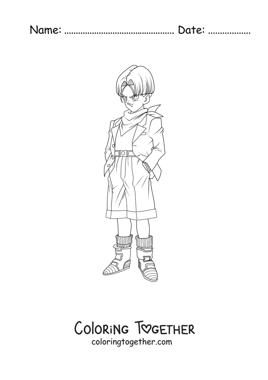 Coloring page of Trunks from Dragon Ball
