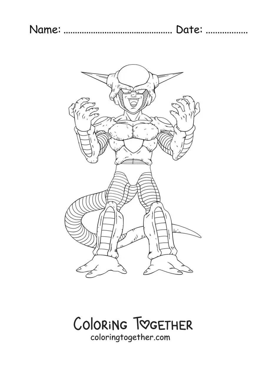 Coloring page of Frieza from Dragon Ball
