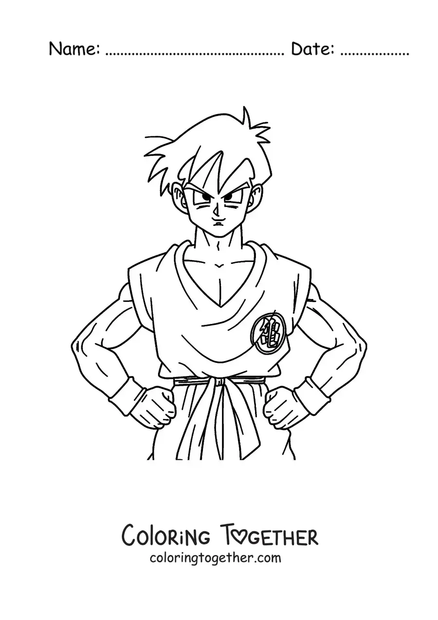 Coloring page of Yamcha from Dragon Ball