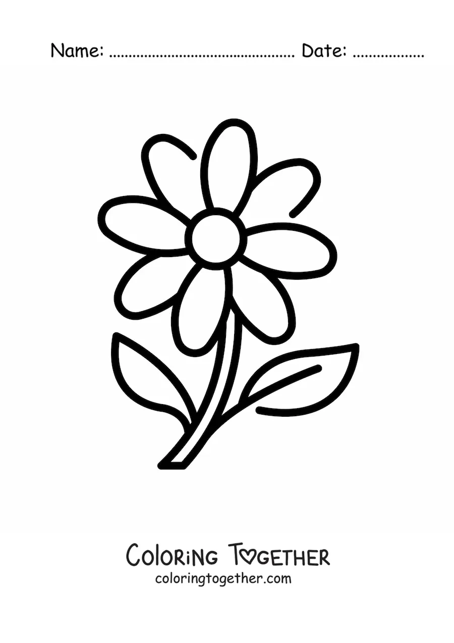 Coloring page of a simple daisy