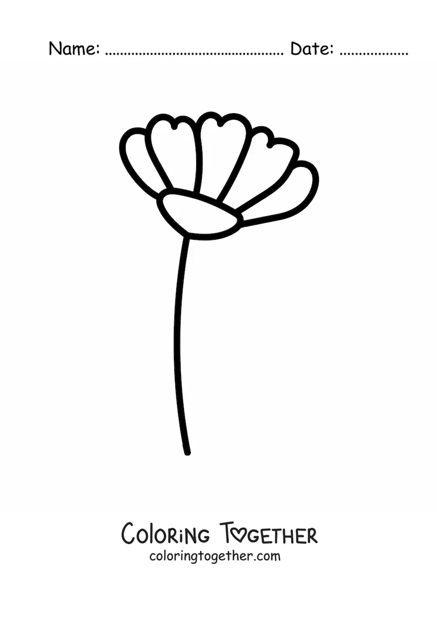 Coloring page of a simple carnation