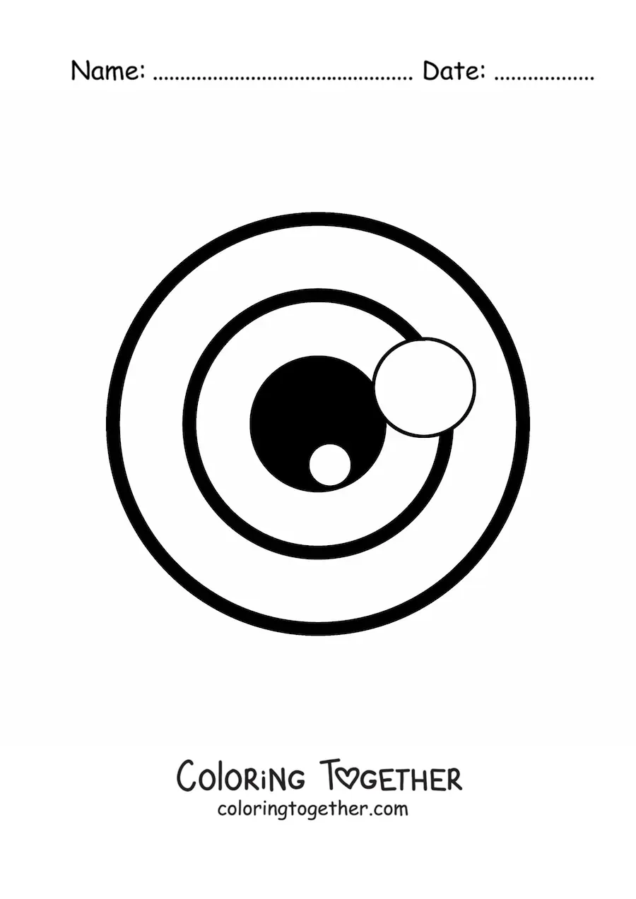 Coloring page of a large round cartoon eye
