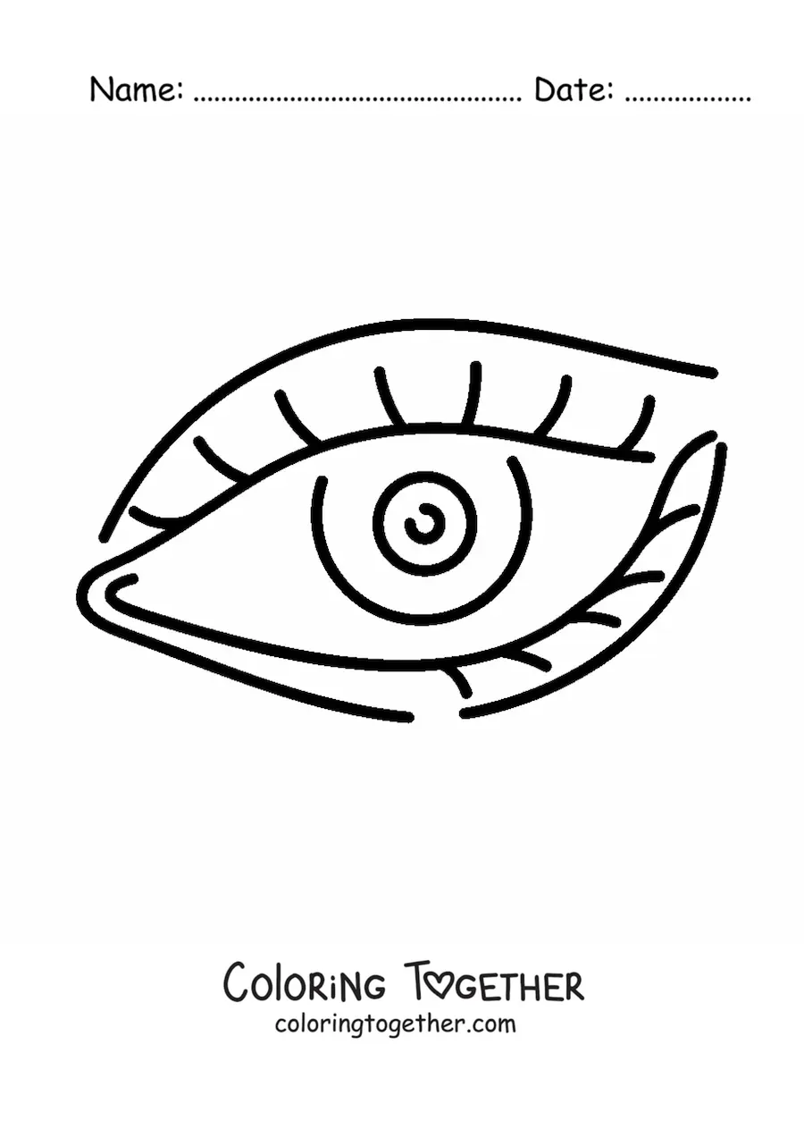Coloring page of a large simple eye