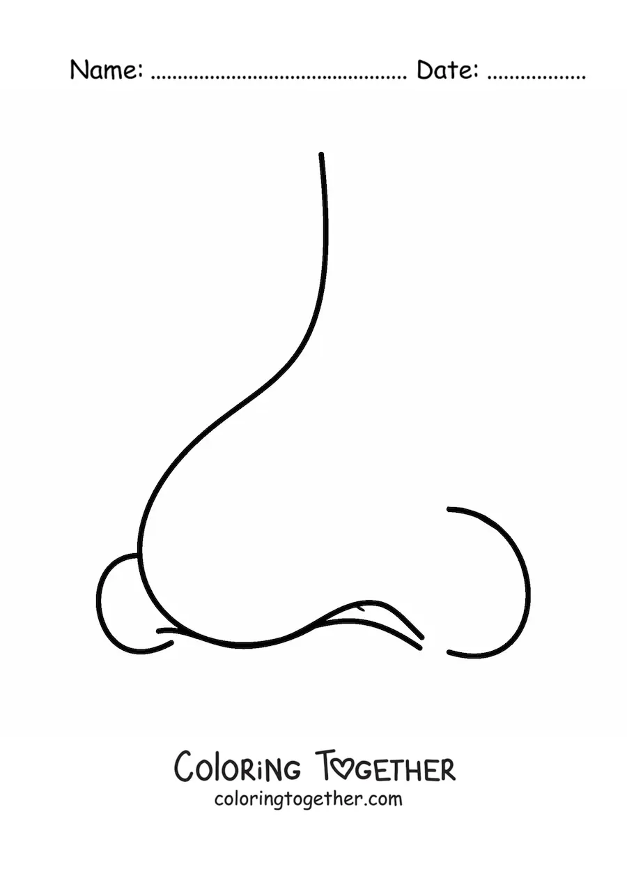 Coloring page of a nose