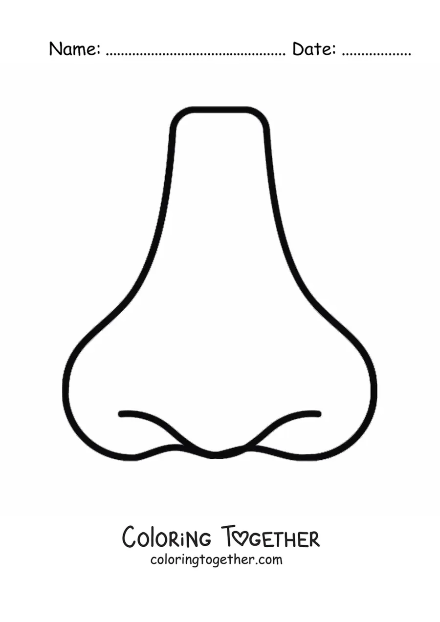 Coloring page of a simple nose