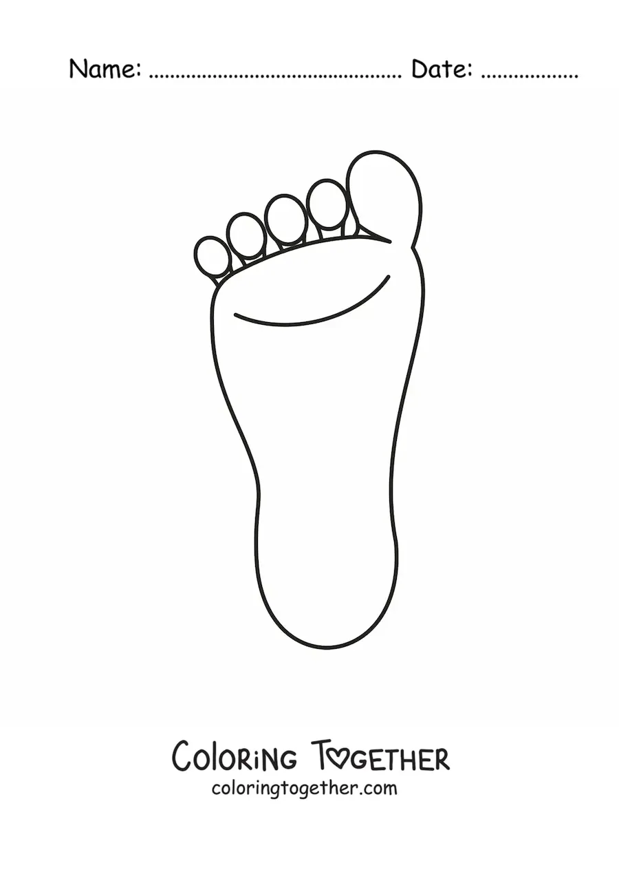 Coloring page of the sole of the foot