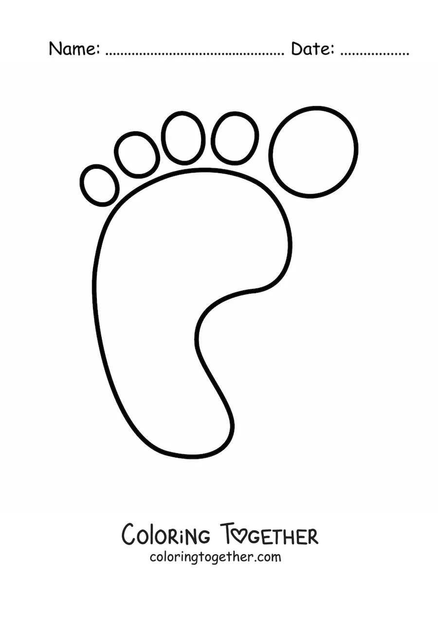 Coloring page of a footprint