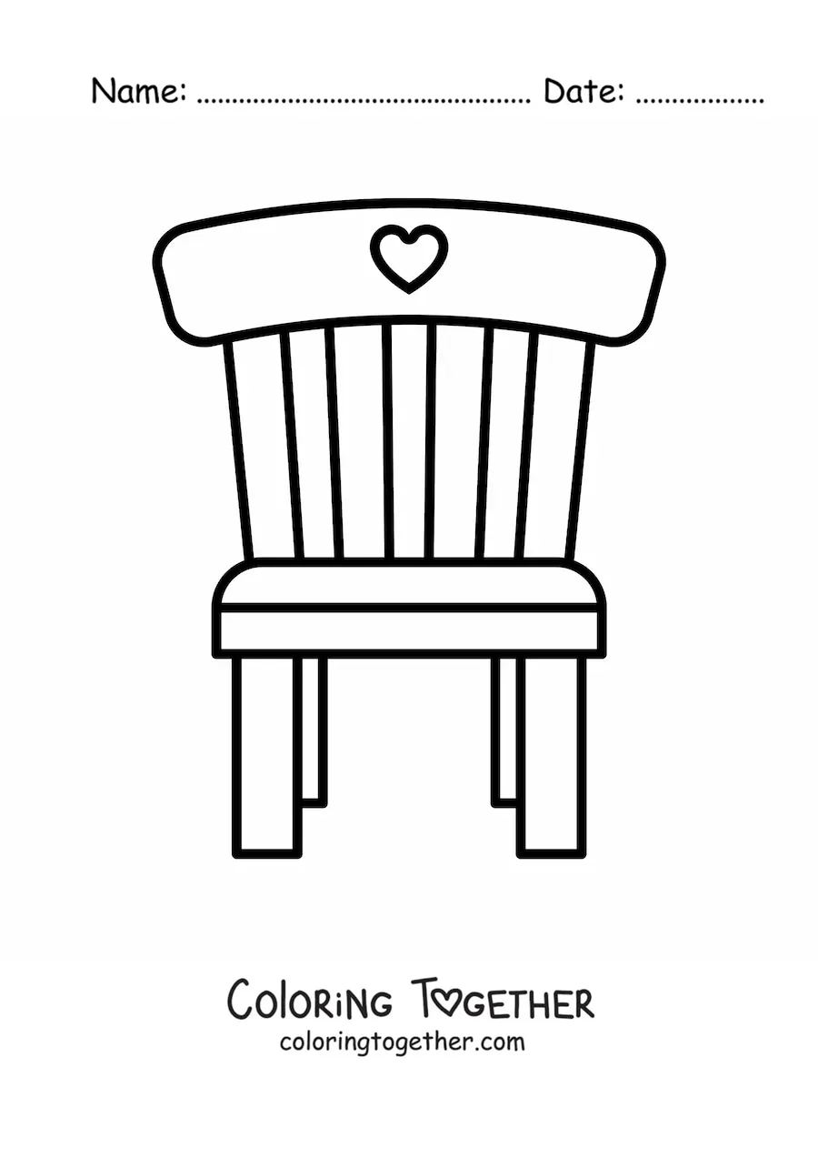 Coloring page of a kawaii chair