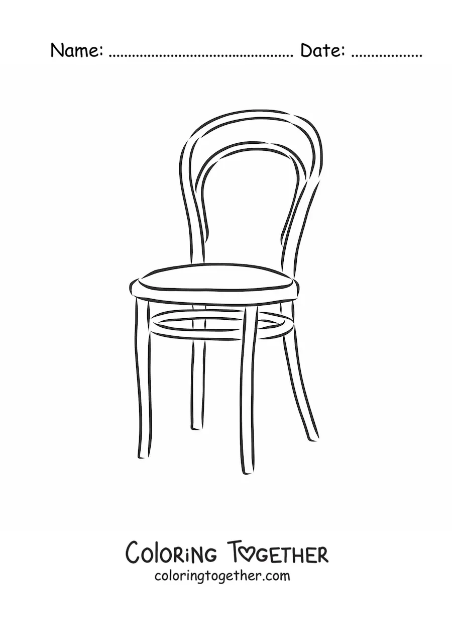 Coloring page of a metal chair