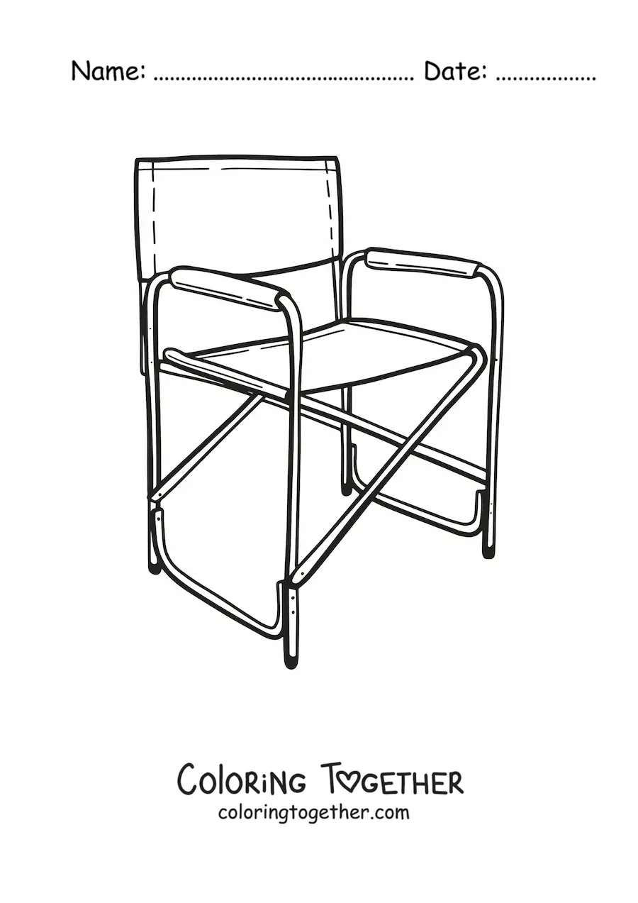 Coloring page of a folding chair