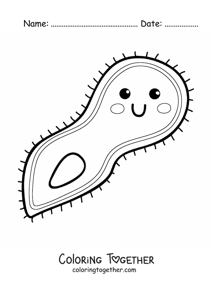 Coloring page of a kawaii protozoan
