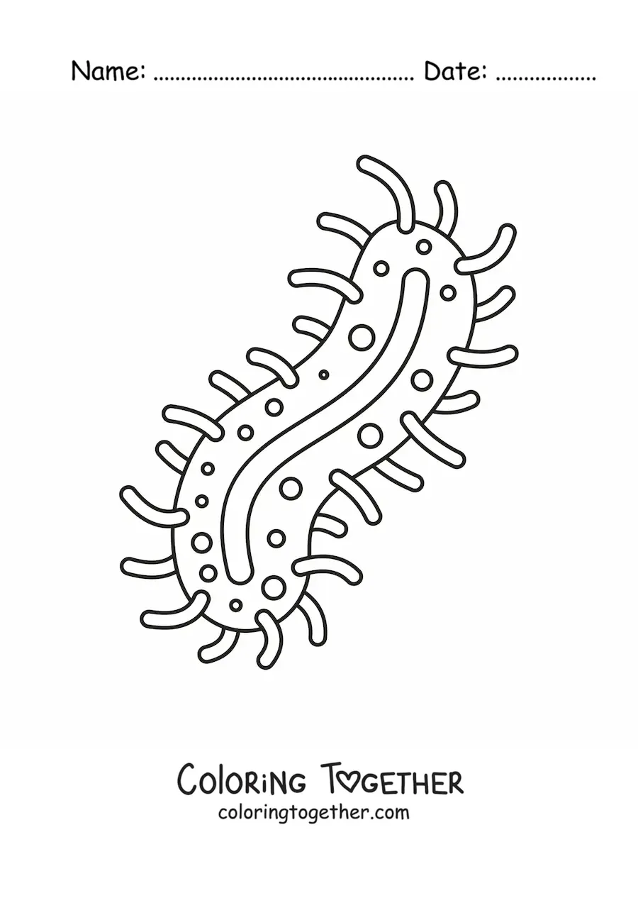 Coloring page of a bacterium