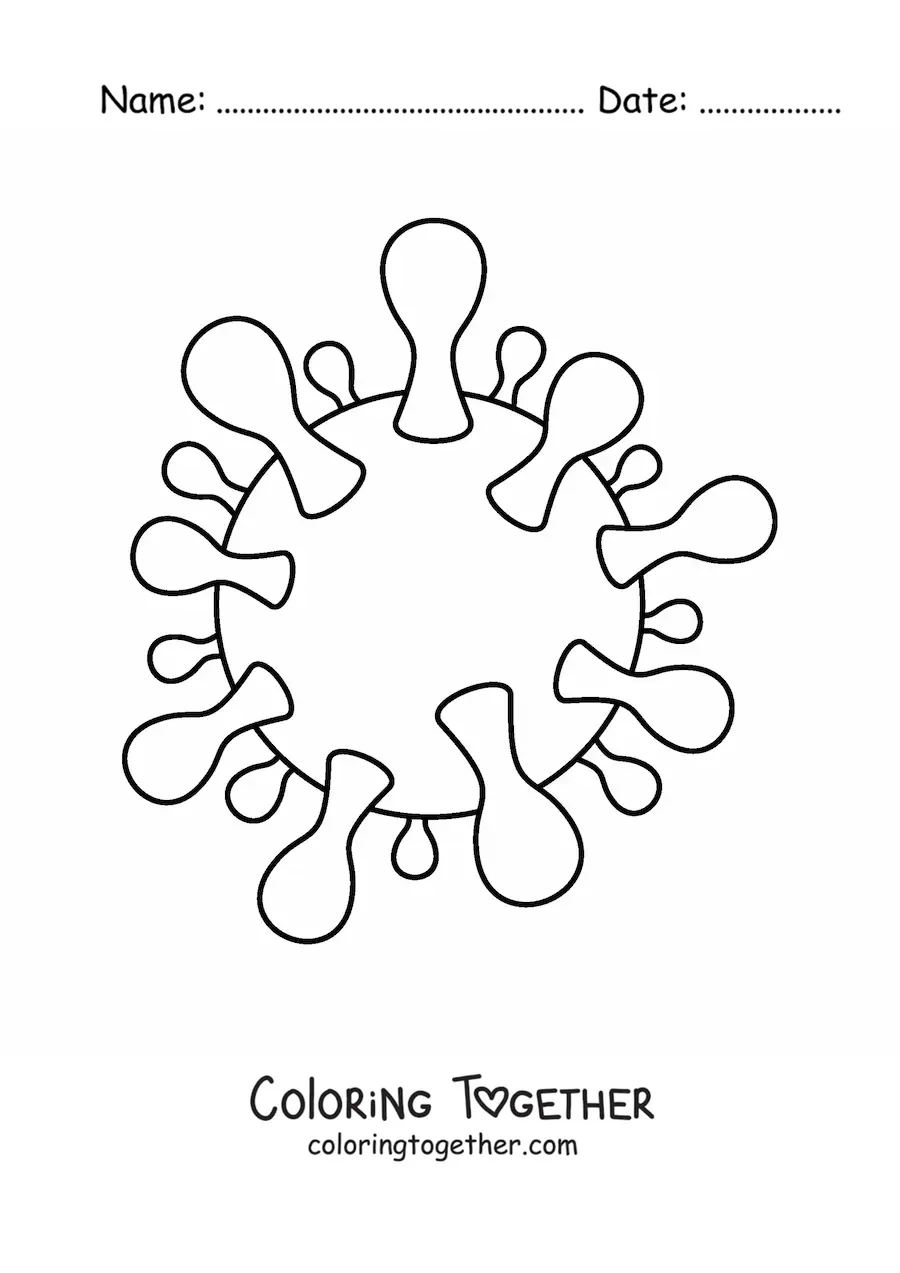 Coloring page of a virus