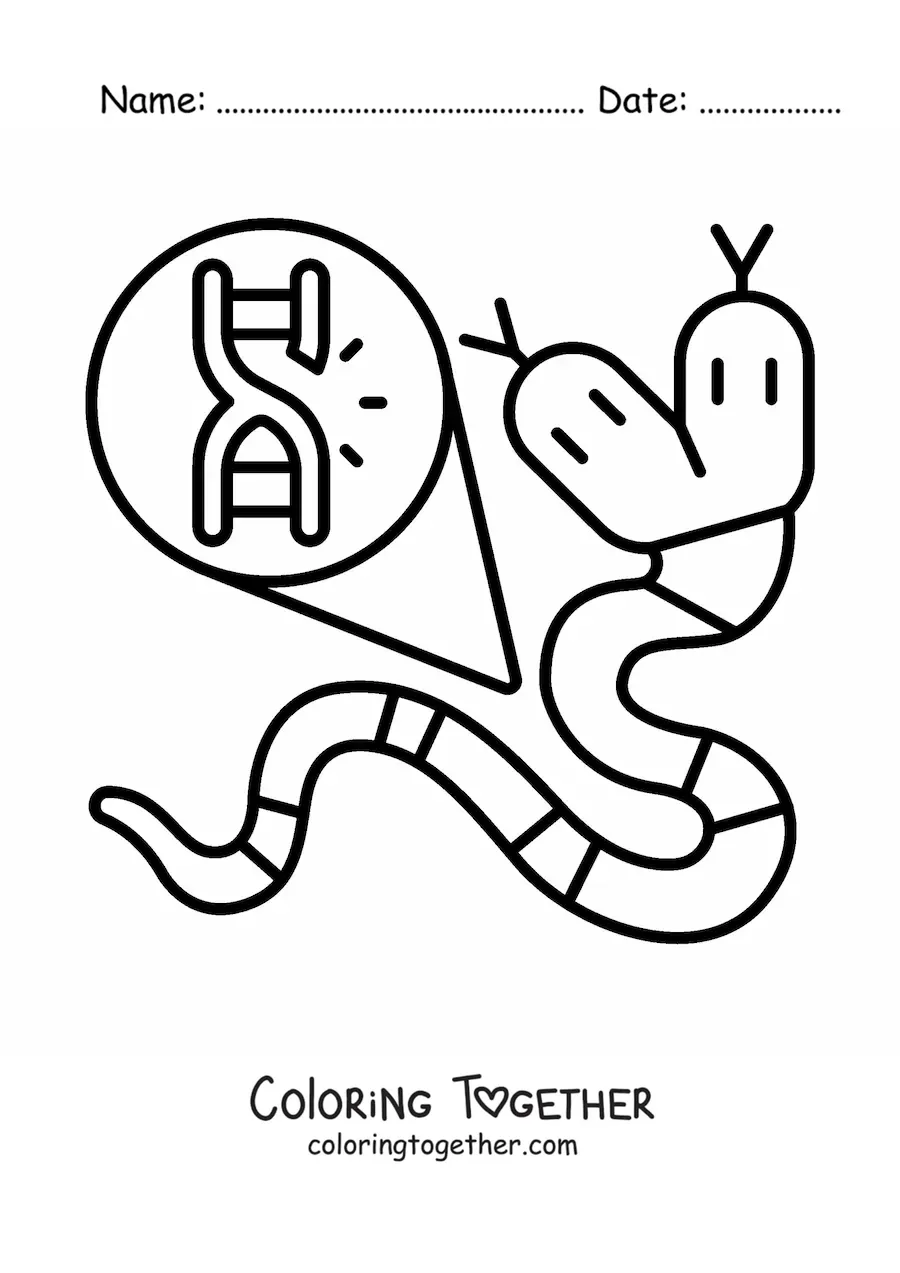 Coloring page of a genetic mutation