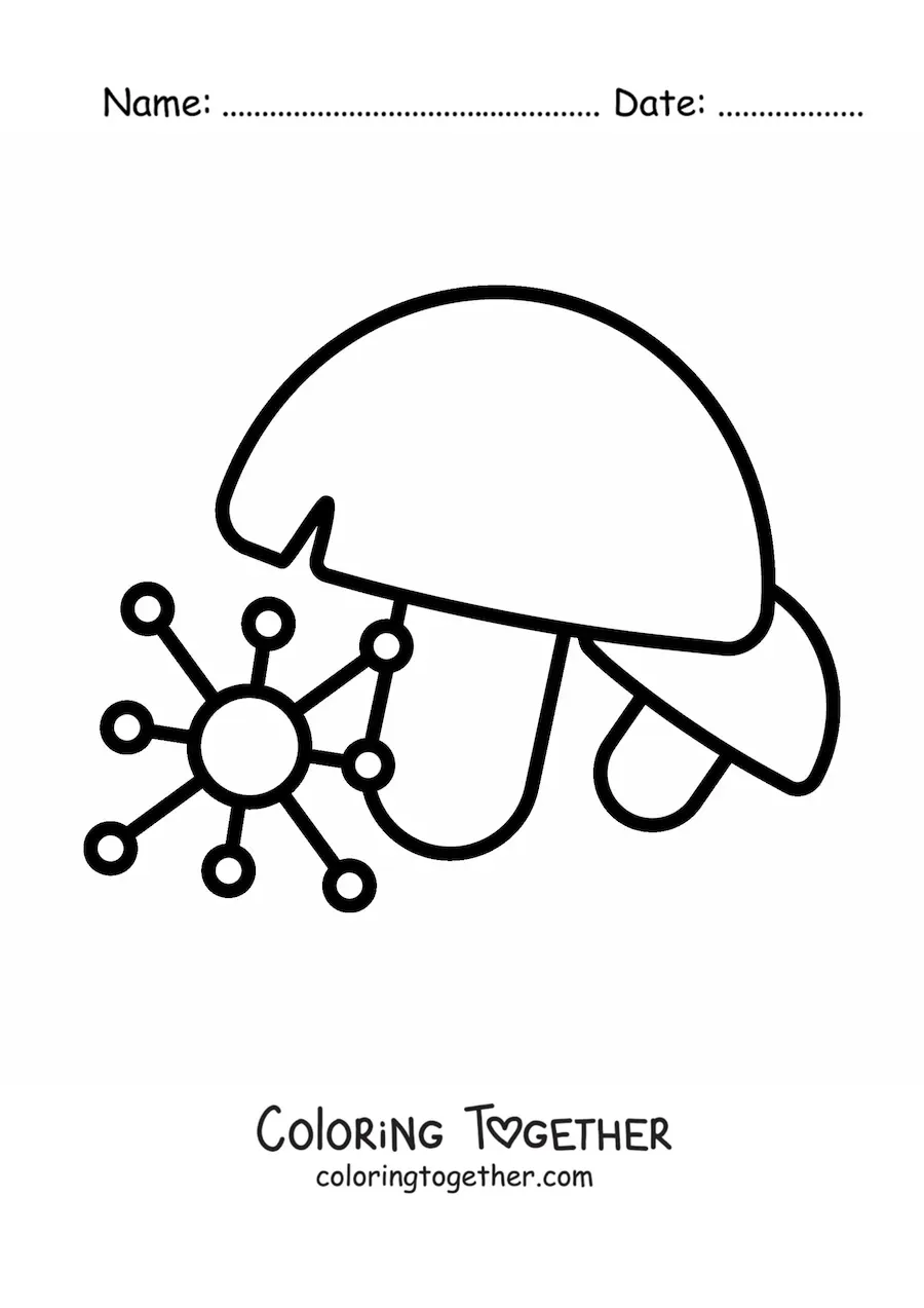 Coloring page of the fungi kingdom