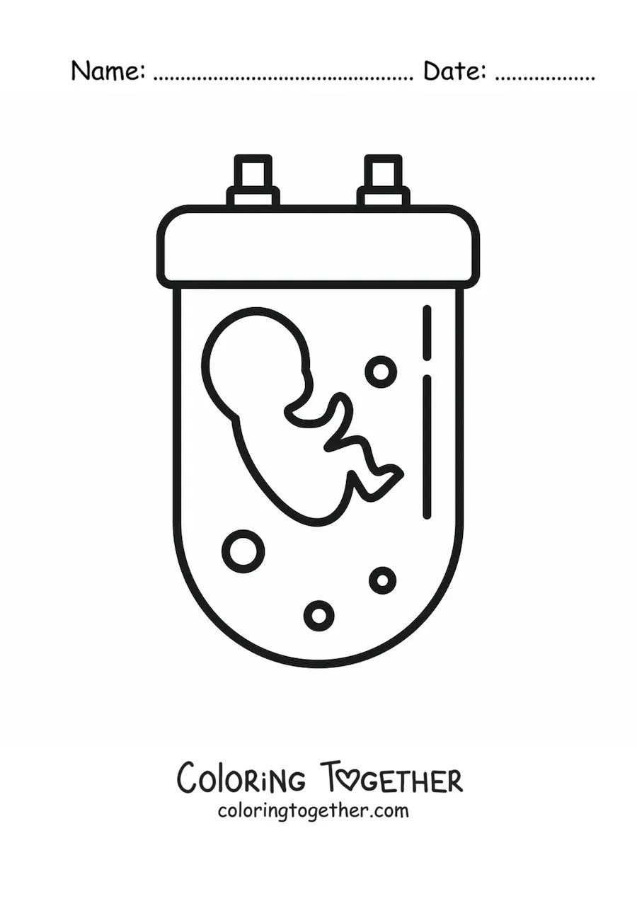Coloring page of human cloning