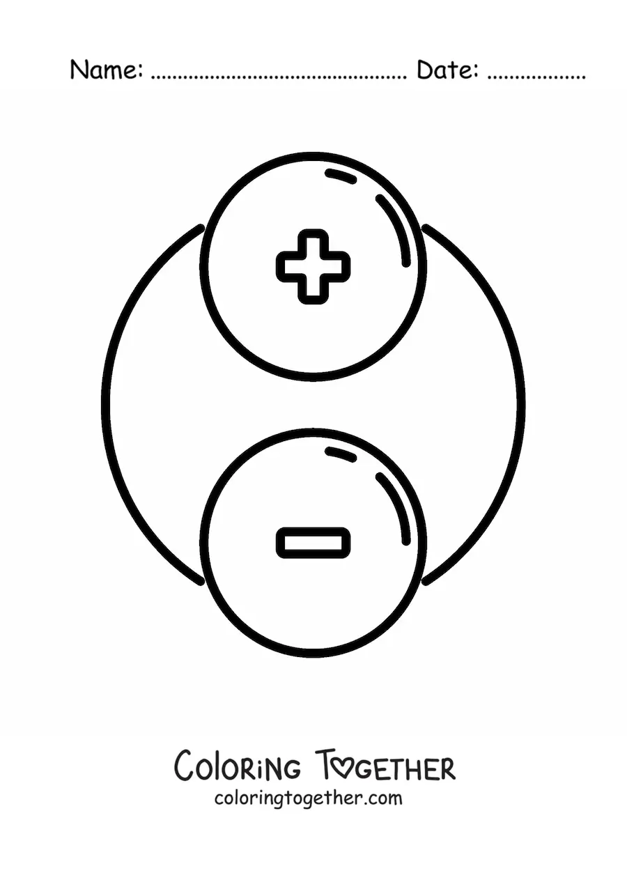 Coloring page of the electric dipole