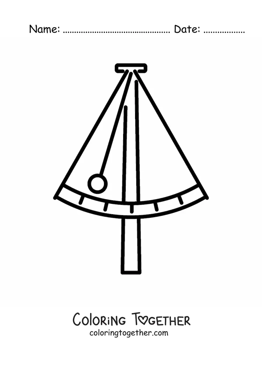 Coloring page of a pendulum
