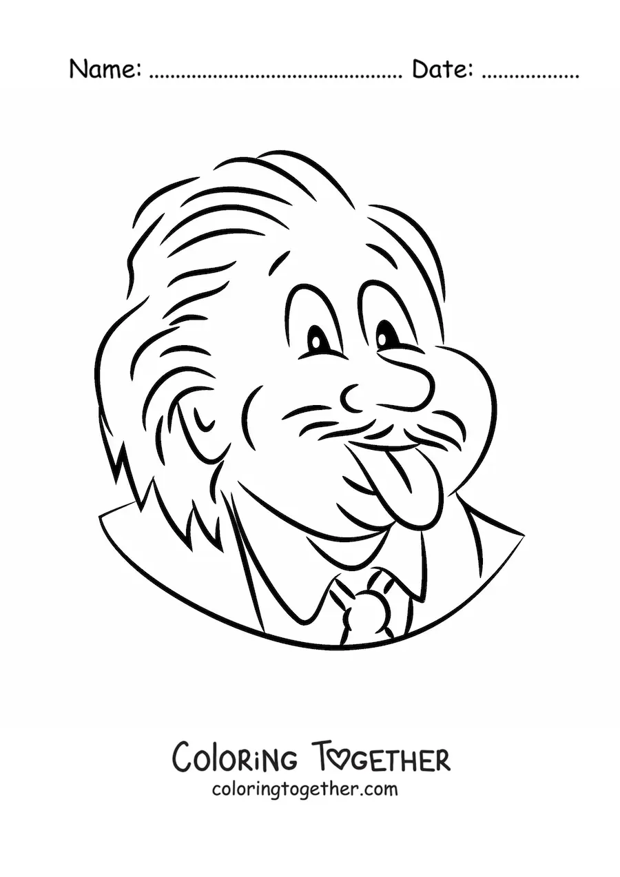 Coloring page of Albert Einstein