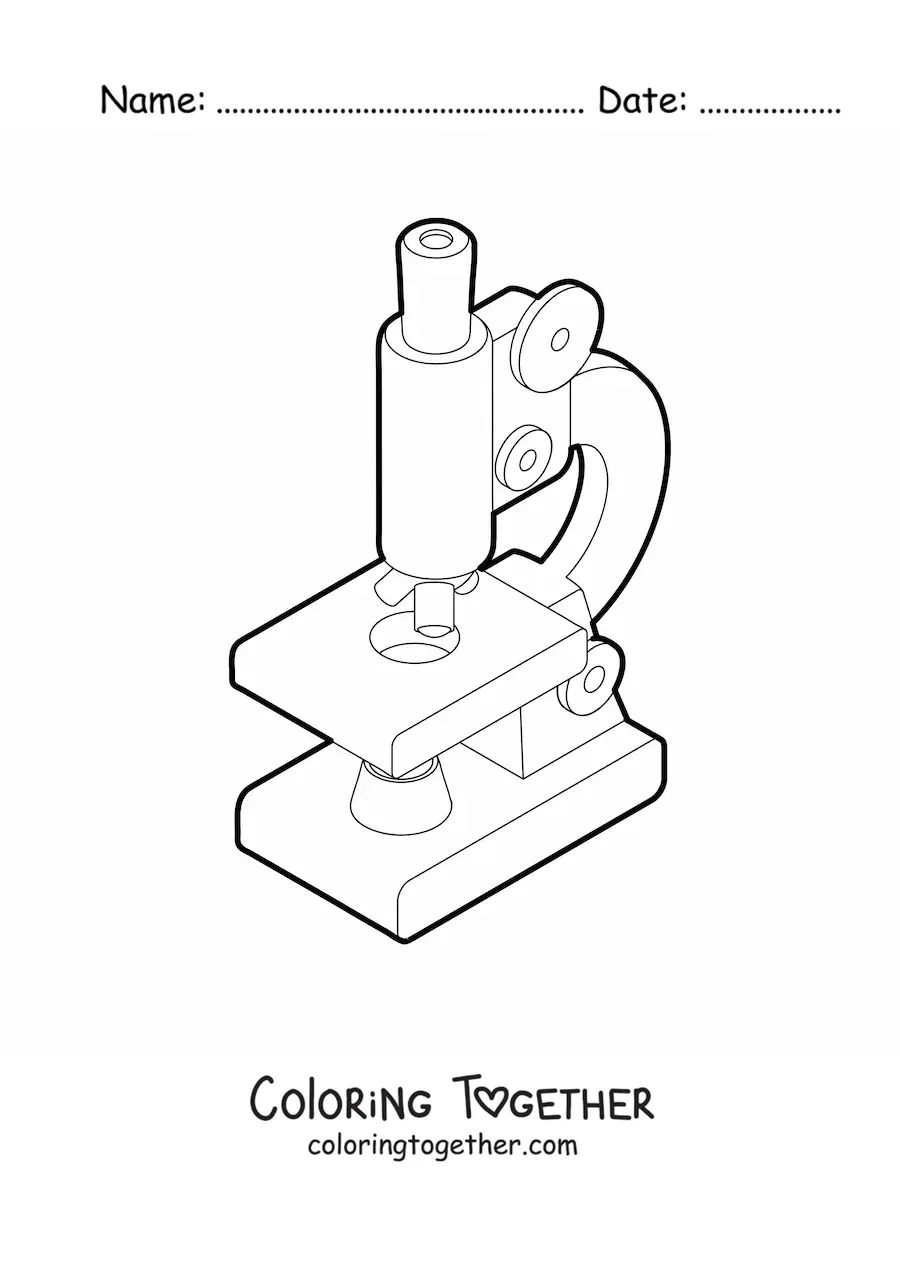 Coloring page of a microscope