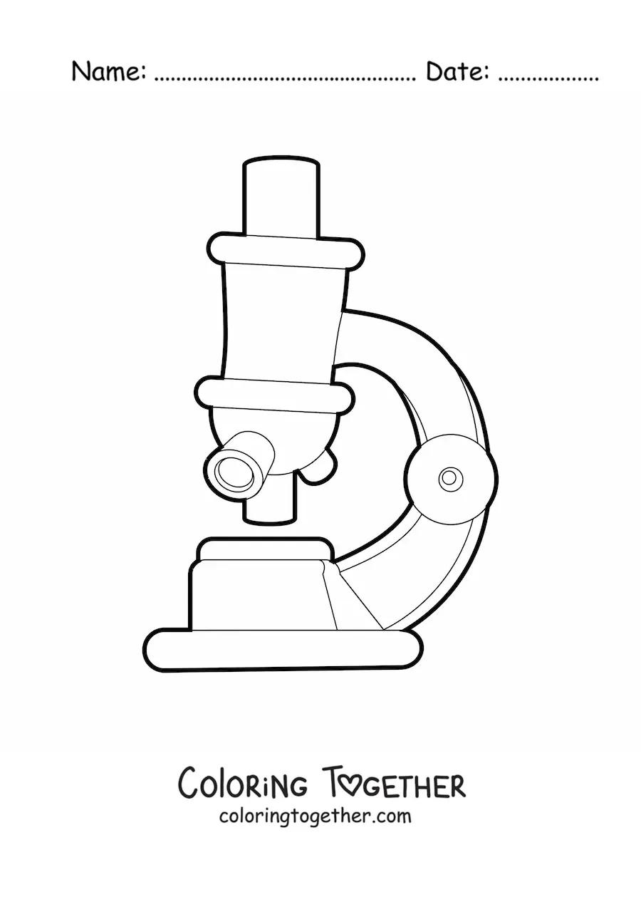 Coloring page of an optical microscope