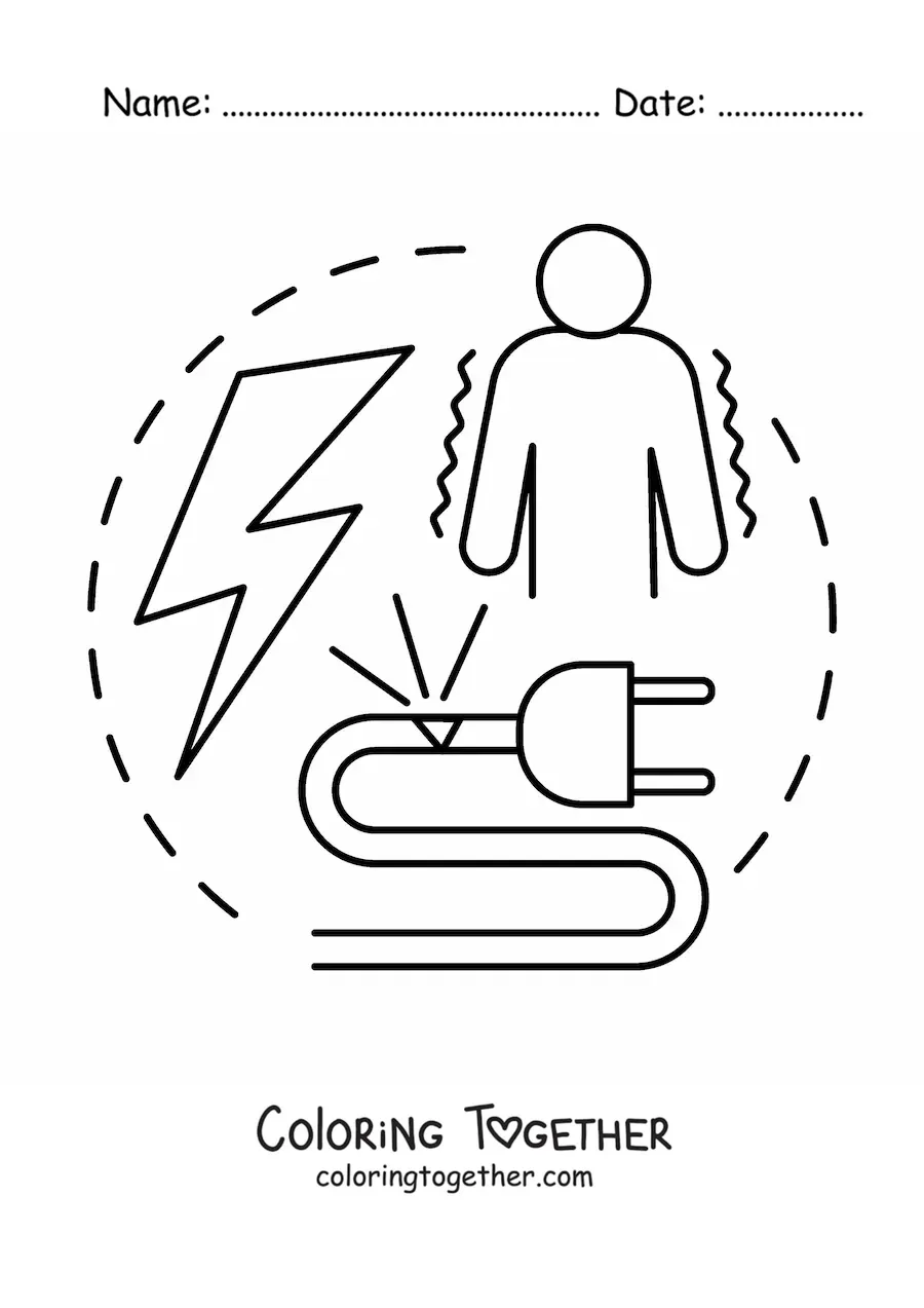 Coloring page of the elements of alternating electric current