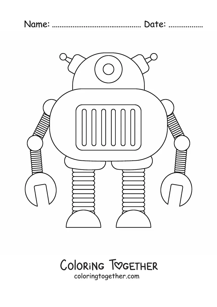 Coloring page of a giant robot