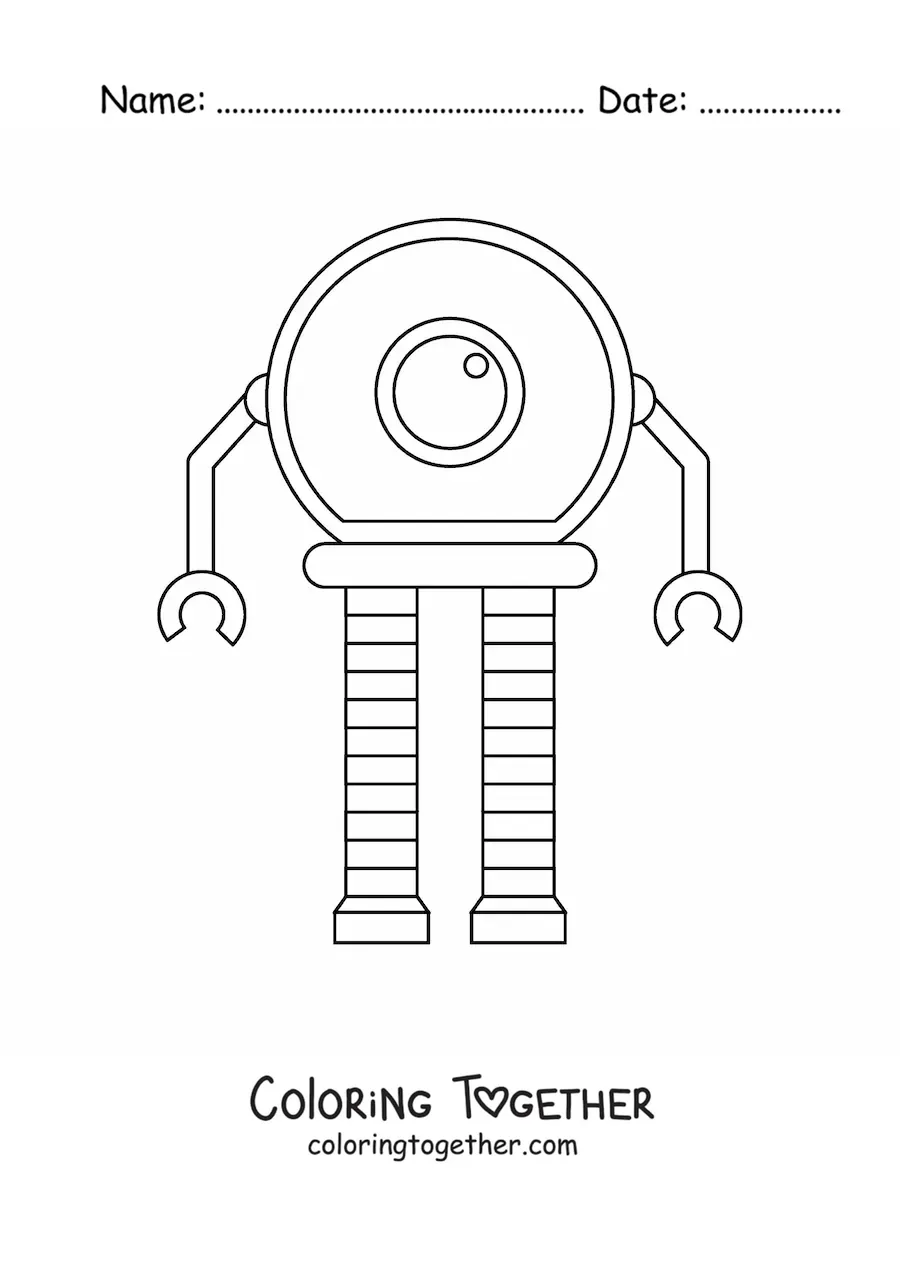 Coloring page of a robot