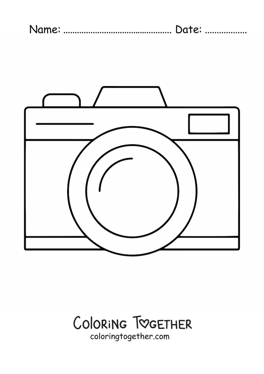 Coloring page of a photo camera