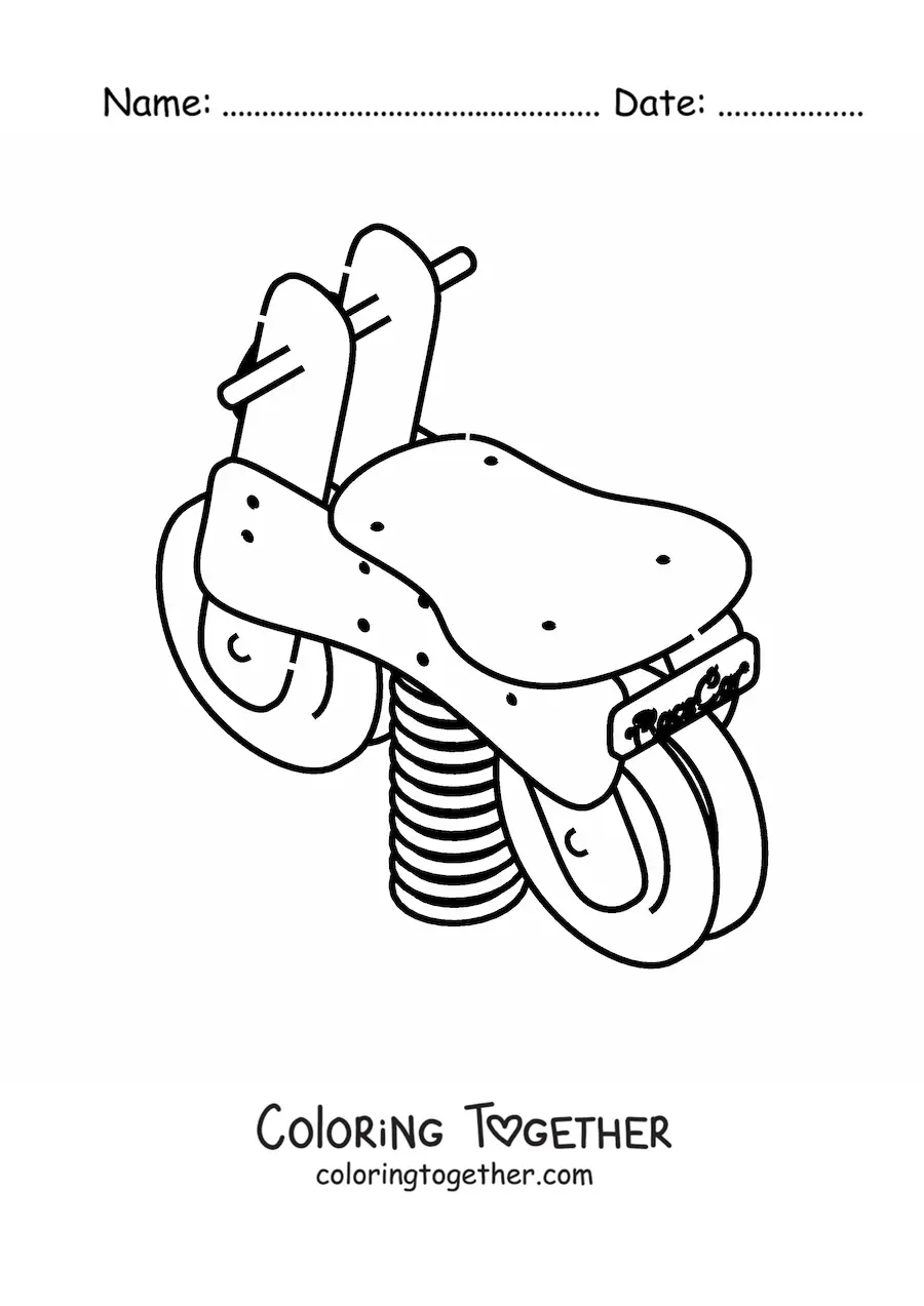 Coloring page of a park seesaw