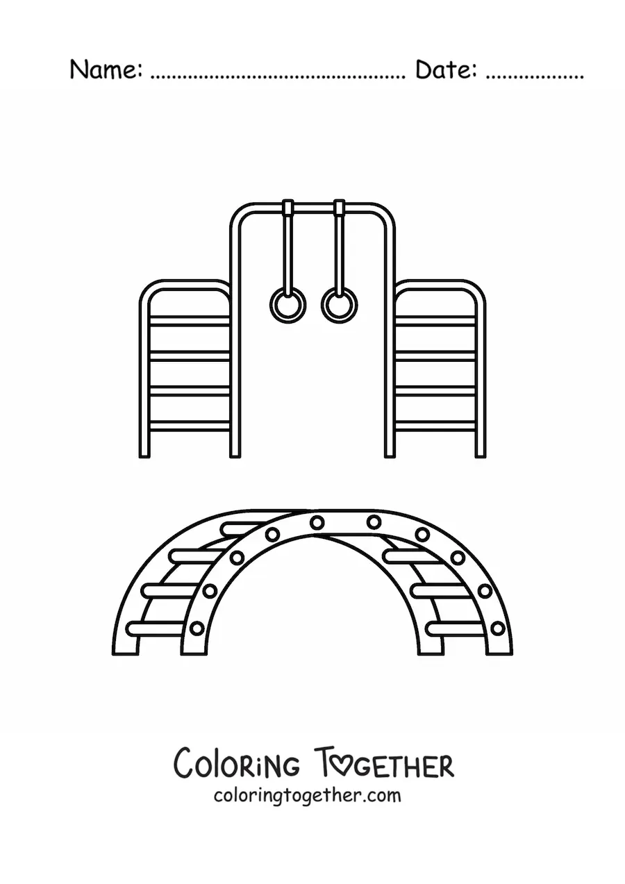 Coloring page of a playground