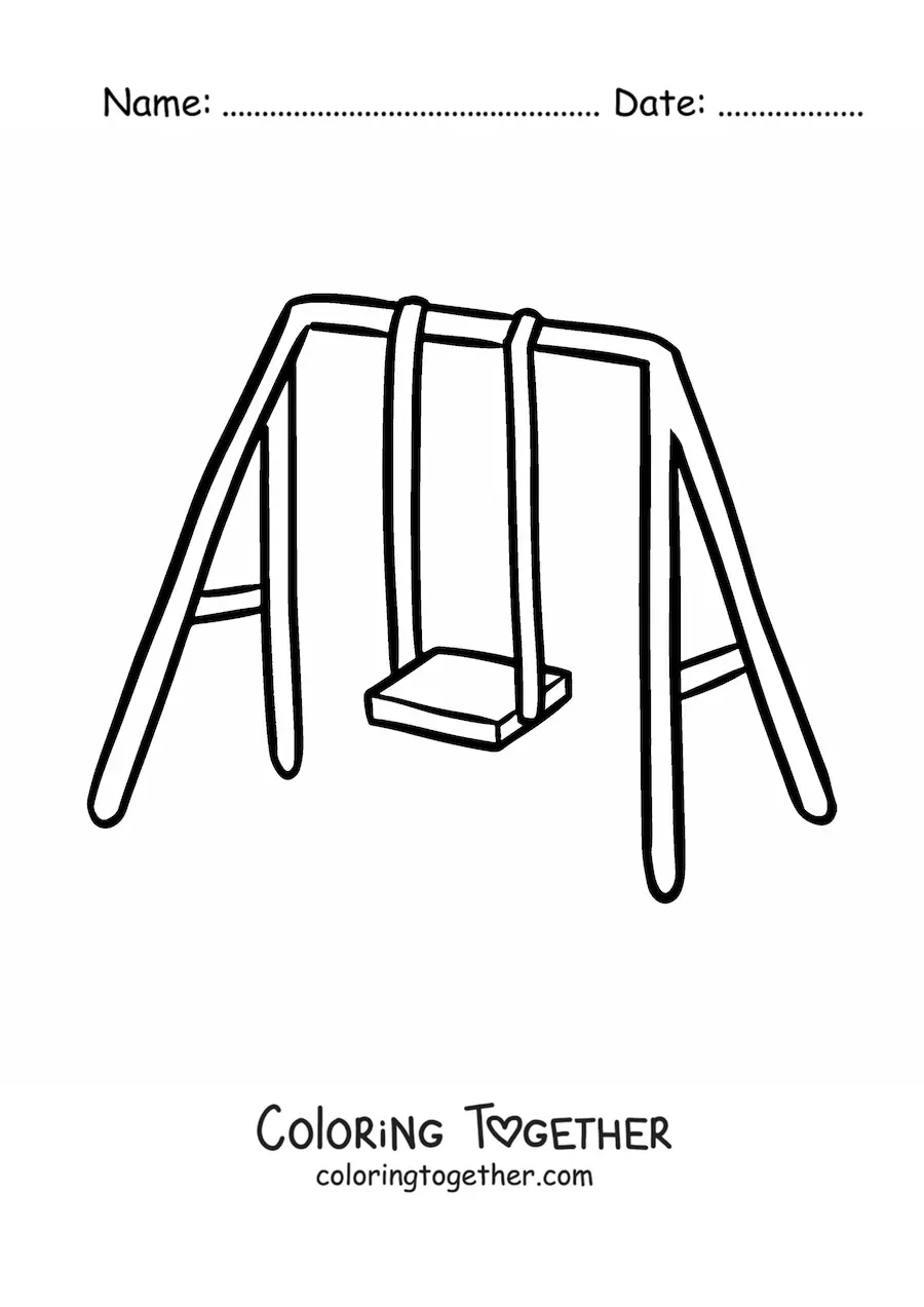 Coloring page of a swing