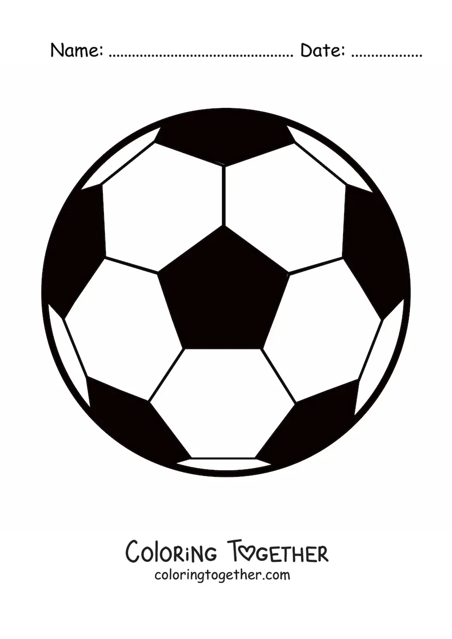 Coloring page of a soccer ball