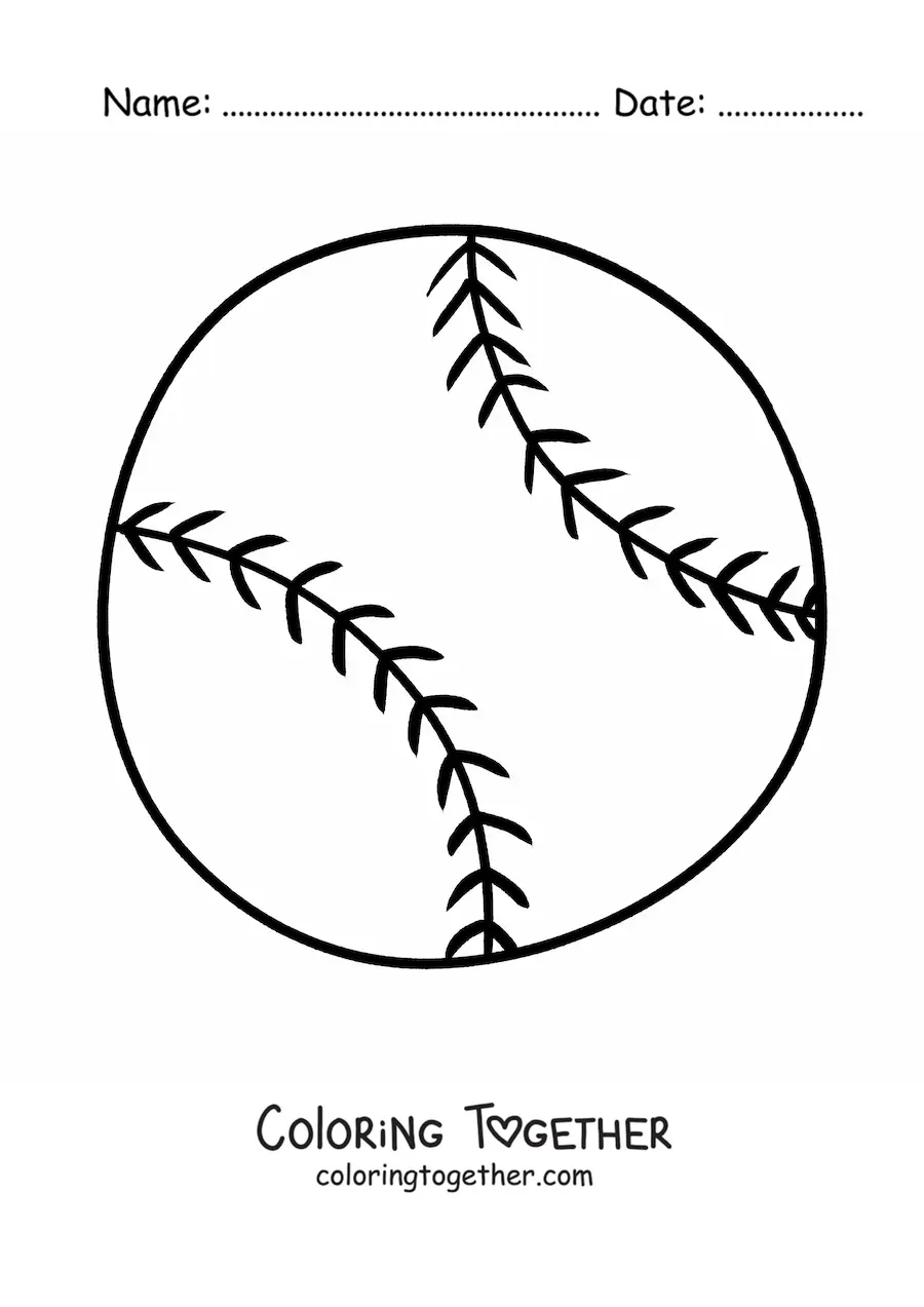 Coloring page of a baseball