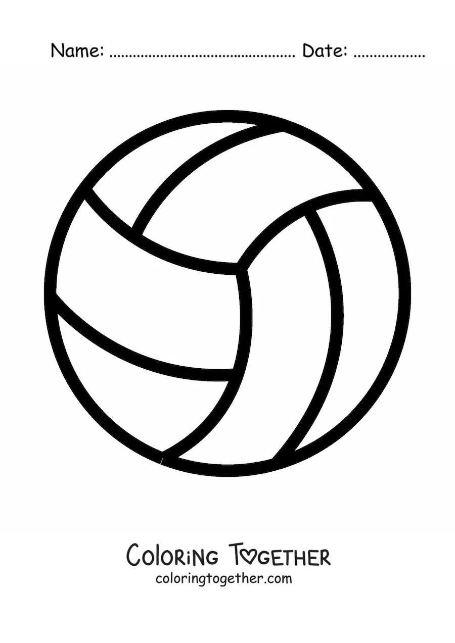 Coloring page of a volleyball