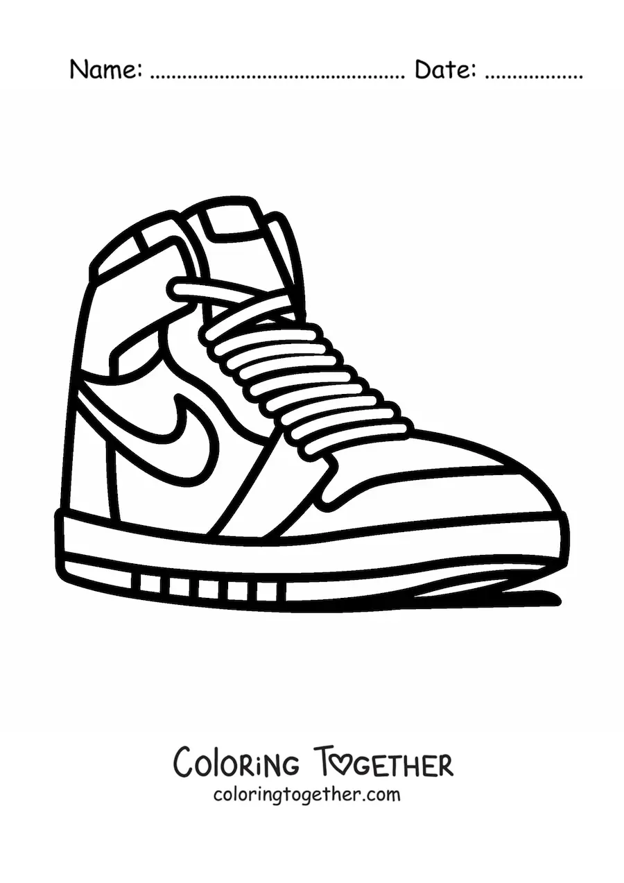Coloring page of a pair of Nike Air Jordan shoes