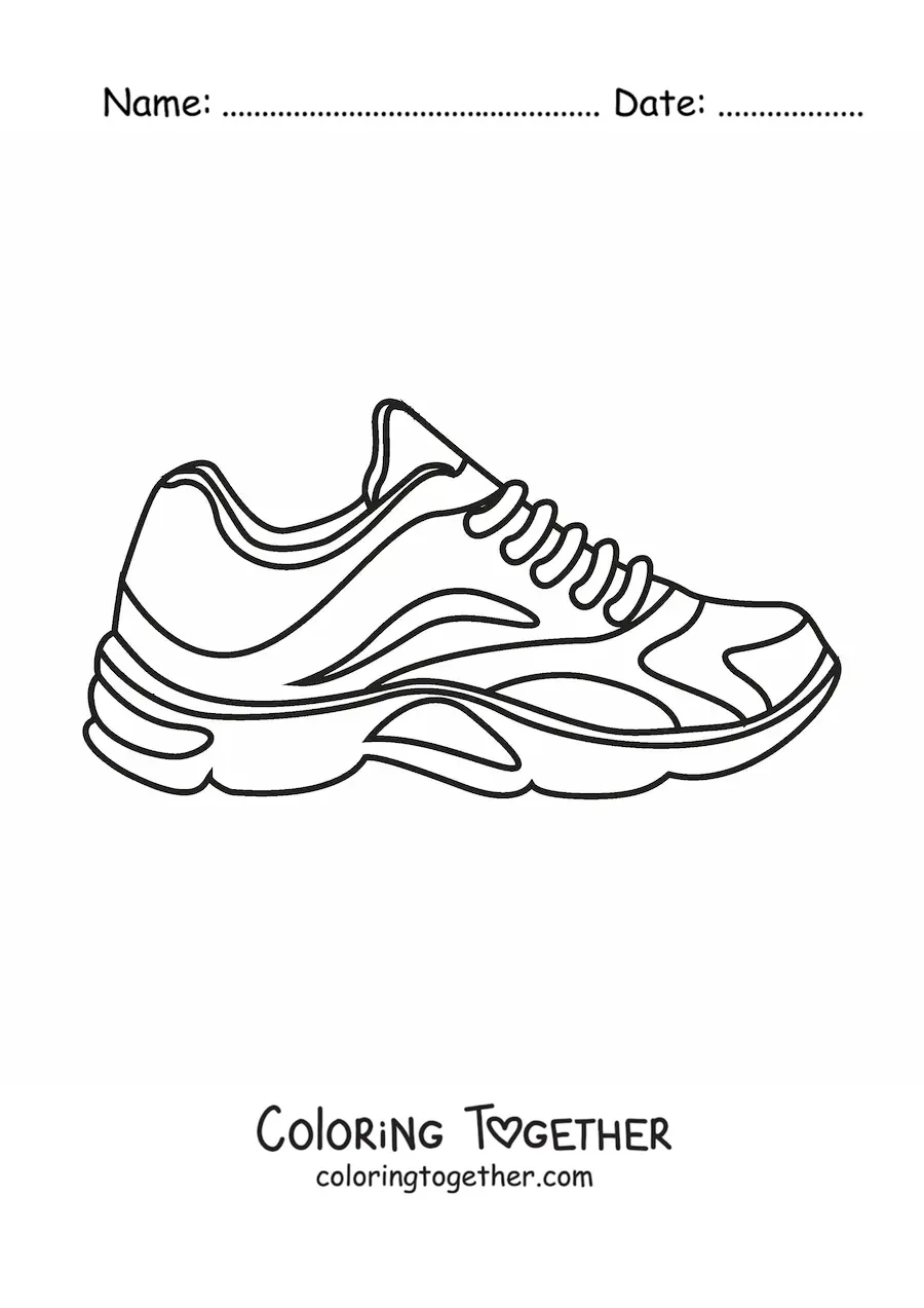 Coloring page of a sports shoe