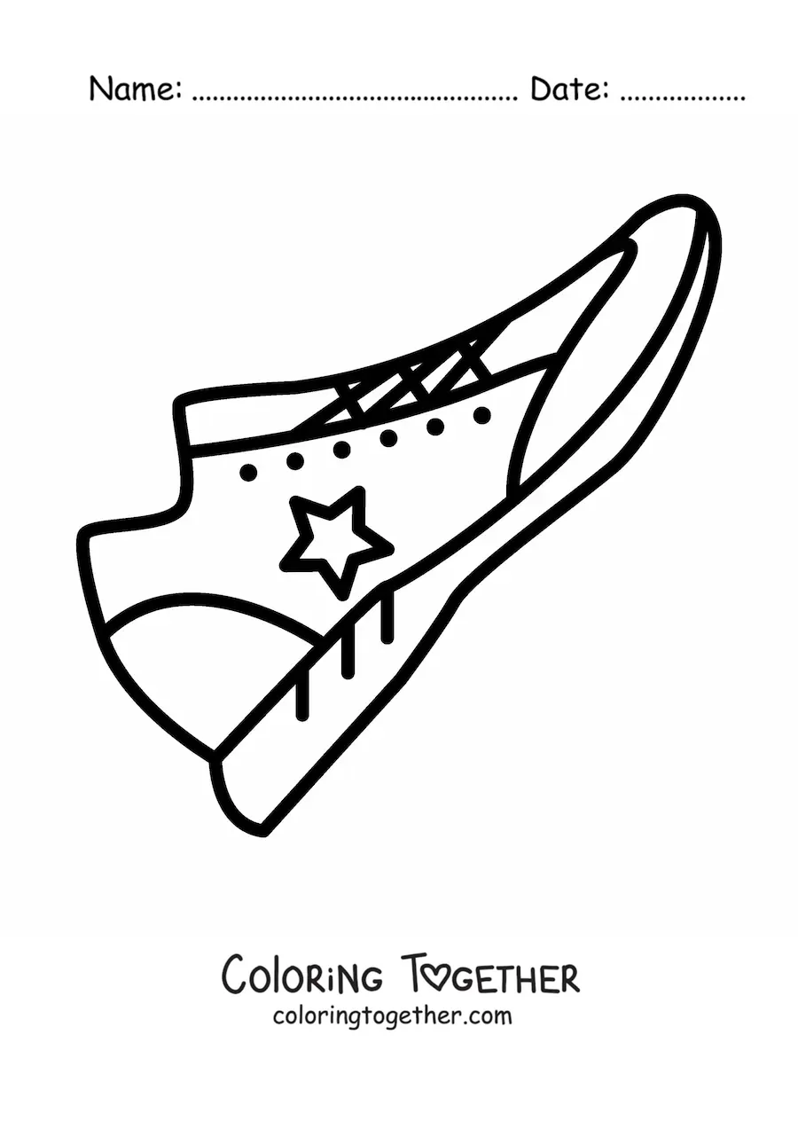 Coloring page of a simple sneaker