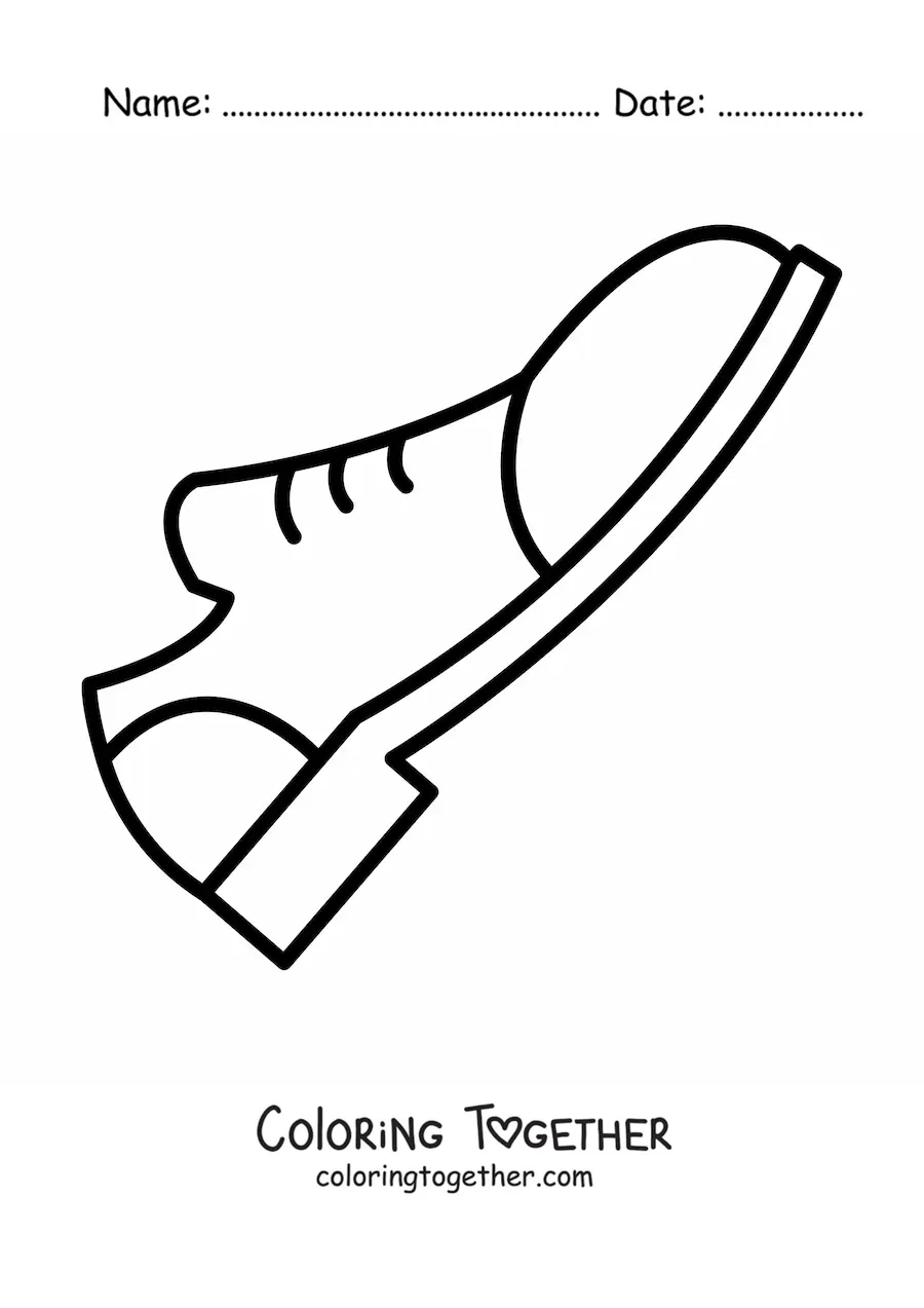 Coloring page of a simple shoe
