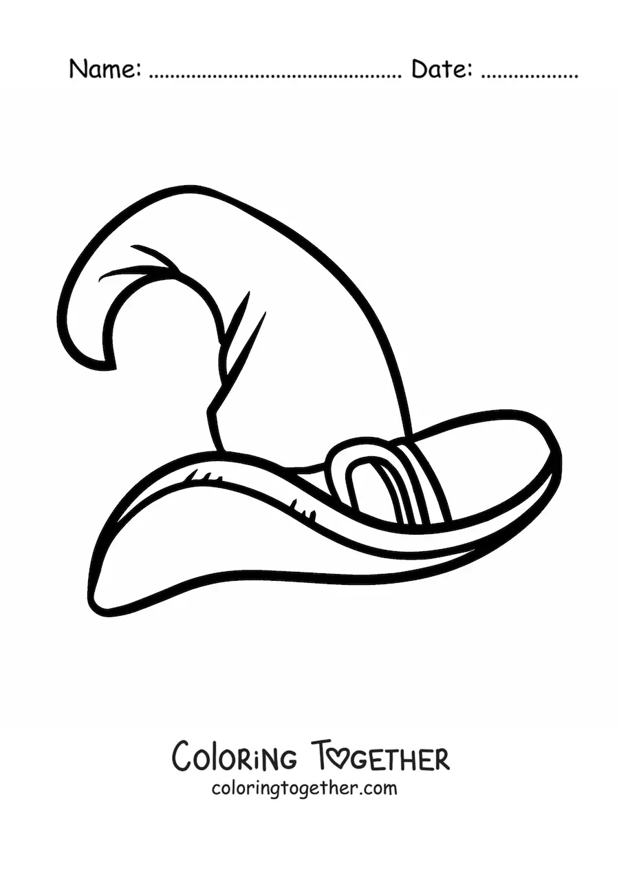 Coloring page of a witch hat