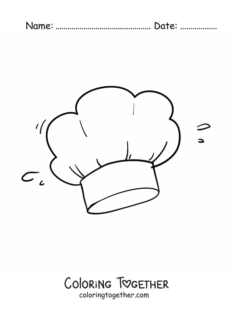Coloring page of a chef hat