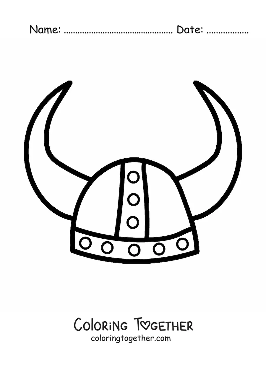 Coloring page of a Viking hat