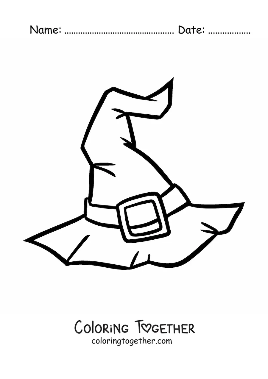 Coloring page of a sorcerer hat