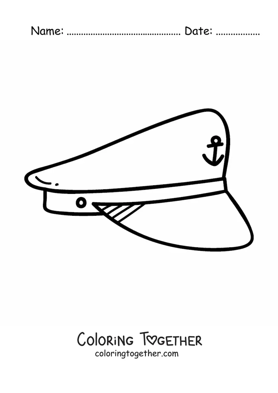 Coloring page of a police hat