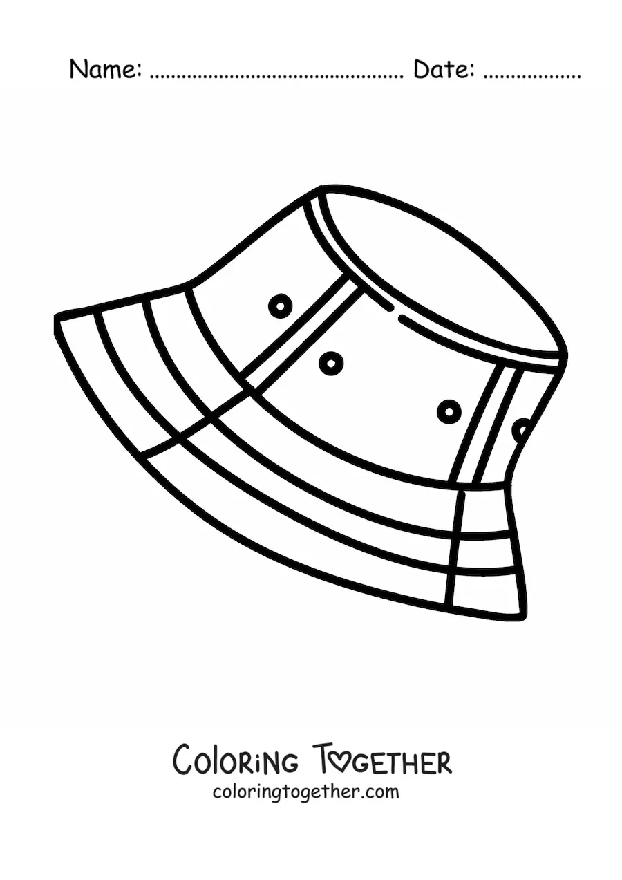 Coloring page of a fisherman hat