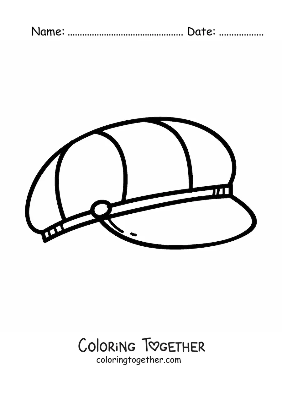 Coloring page of a vintage beret